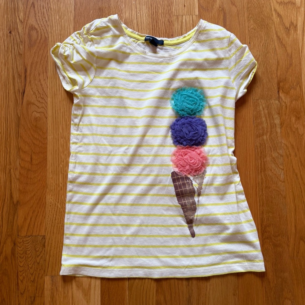 GAP Kids Girls Ice Cream Striped Short Sleeve T-Shirt